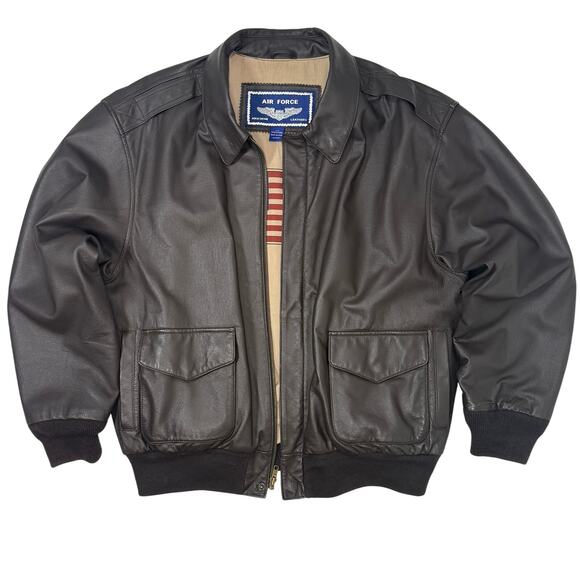 Air Force Airborne Leathers Men’s L Pilot Jacket Brown Genuine Leather - Picture 3 of 11